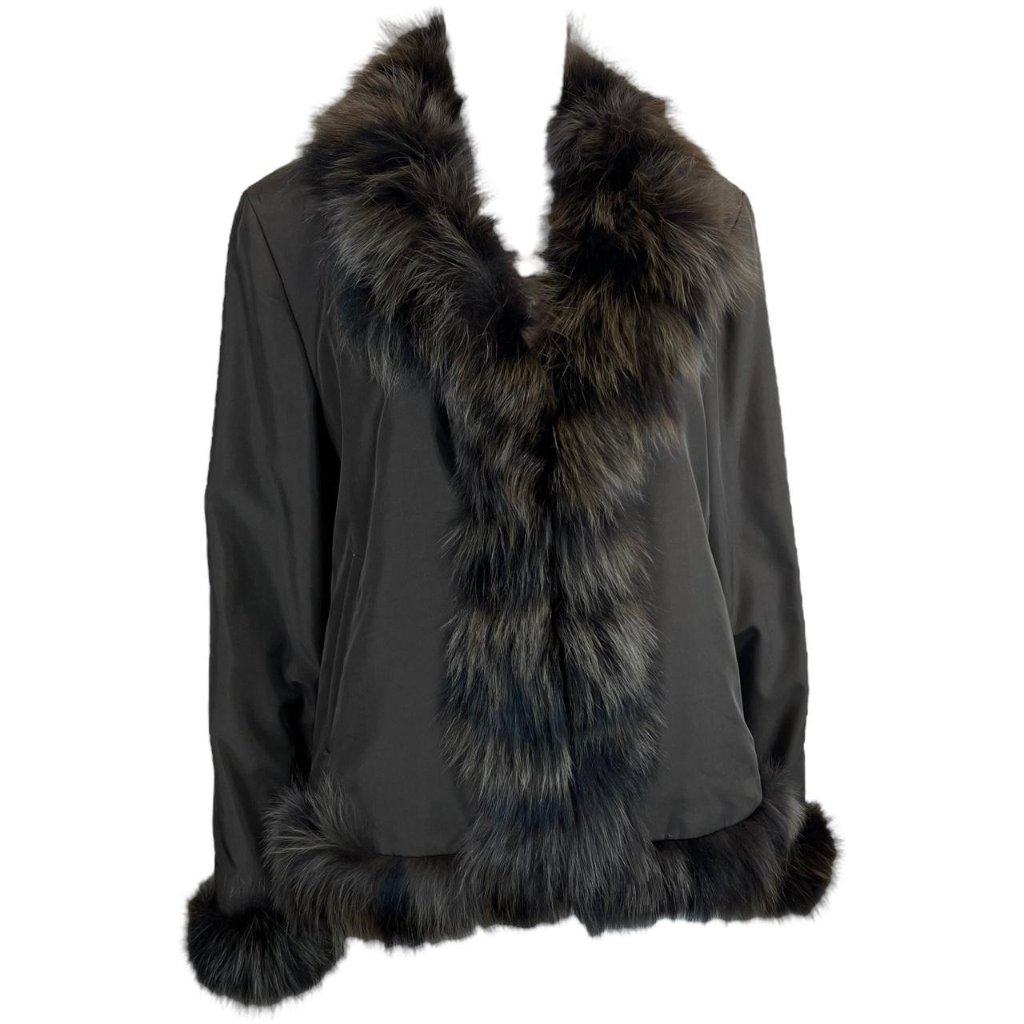Vintage Balmain Paris Chocolate Brown Penny Lane Style Fur Trimmed Puffer Jacket